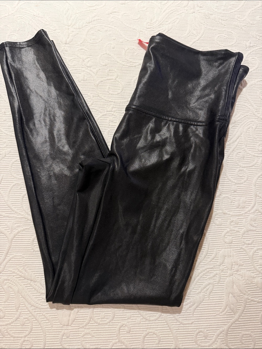 SPANX Black Faux Leather Jeggings - Sleek High-Rise Style